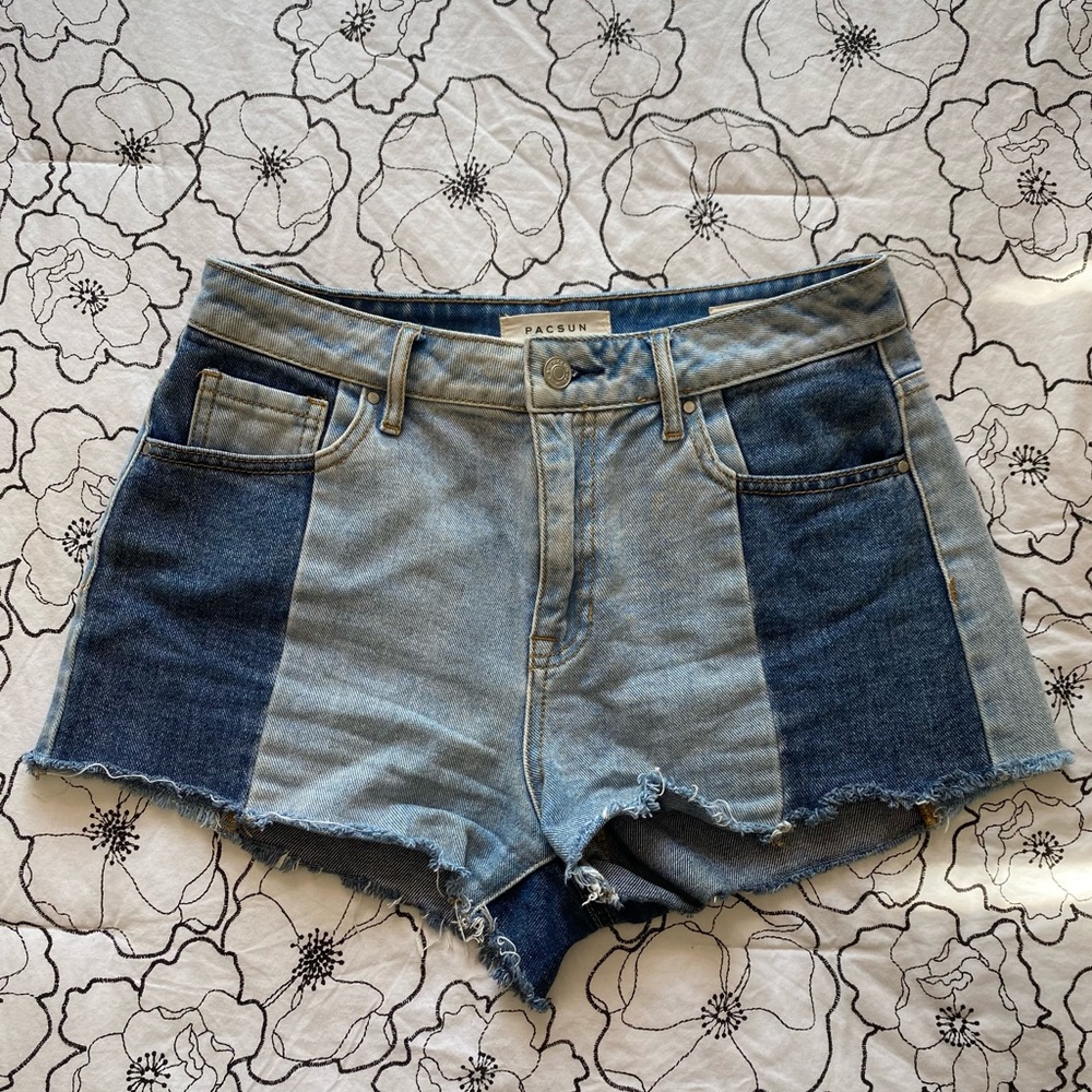 PACSUN Two Toned Denim Shorts